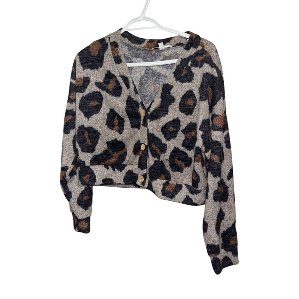 Gaze Black and Brown Cardigan Sweater with Relaxed Fit